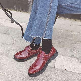 Faux-leather Patent Velcro Loafers