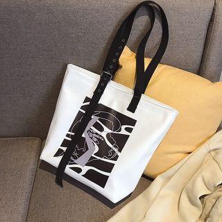 Faux Leather Printed Tote Bag