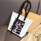 Faux Leather Printed Tote Bag