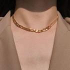 Asymmetrical Alloy Necklace 1pc - Gold - One Size