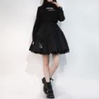 Long-sleeve Cutout Crop Top / Buckled A-line Overall Dress