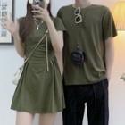 Couple Matching Short-sleeve Plain T-shirt / T-shirt Dress