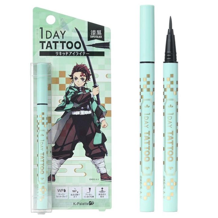 K-palette - Demon Slayer: Kimetsu No Yaiba 1 Day Tattoo Real Lasting Waterproof Eyeliner 24h Tanjiro Kamado Super Black Super Black