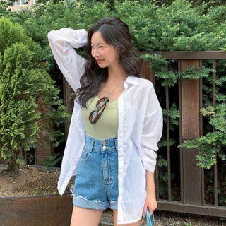 Sheer Boxy Cotton Shirt