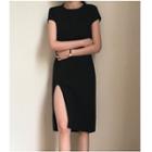 Short-sleeve Slit T-shirt Dress