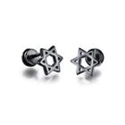 Fashion Simple Plated Black Hollow Six-pointed Star 316l Stainless Steel Stud Earrings Black - One Size