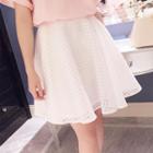 Check A-line Organza Skirt