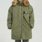 Long-sleeve Furry Trim Hooded Jacket