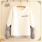 Cat Embroidered Fleece Lined Sweater
