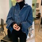 Long-sleeve Loose-fit Denim Shirt As Shown In Figure - One Size