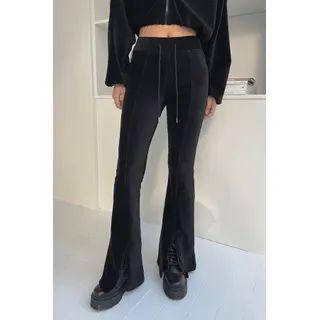 Drawstring Slit-hem Boot-cut Pants