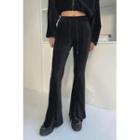 Drawstring Slit-hem Boot-cut Pants