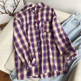 Plaid Shirt Plaid - Violet - One Size
