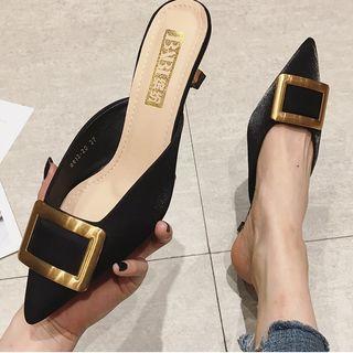 Square Buckle Mules