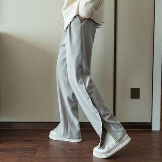 Button-side Straight-cut Pants