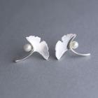 S925 Sterling Silver Faux Pearl Flower Earrings