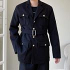 Belted Button Cargo Jacket