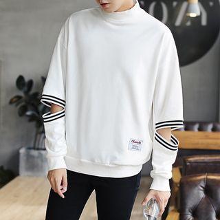 Slit-sleeve Mock Neck Pullover