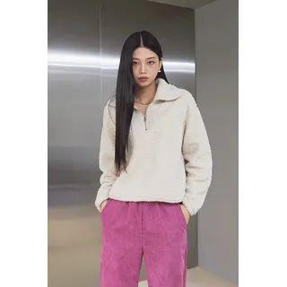 Sherpa-fleece Anorak Sweatshirt