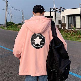 Star Print Zip Hoodie