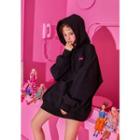 Barbie Room Over-fit Lettered Hoodie Black - One Size