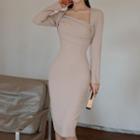 Long-sleeve Irregular Bodycon Dress