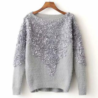 Floral-detail Long-sleeve Top