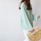Linen Blend Stripe Loose-fit T-shirt