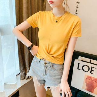 Short-sleeve Twist-front T-shirt