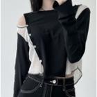 Long Sleeve Cut-out Panel Top