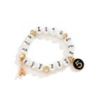 Numerical Faux Pearl Bracelet Gold - One Size