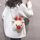 Reindeer Fleece Crossbody Bag Off-white - One Size