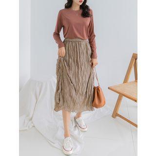 Plus Size Crew-neck Plain T-shirt