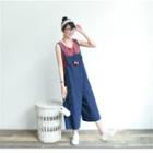 Cropped Wide Leg Dungarees