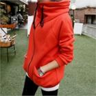 Funnel-neck Dual-pocket Hoodie