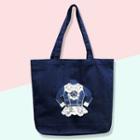 Appliqu  Denim Shopper Bag Blue - One Size