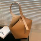 Faux Leather Asymmetrical Tote Bag