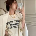 Plain Blazer / Lettering T-shirt