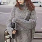 Turtleneck Flared-sleeve Sweater
