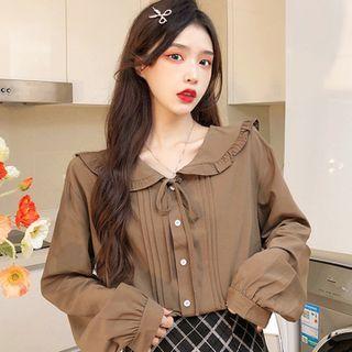 Peter Pan Collar Pintuck Blouse