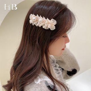 Faux Pearl Organza Hair Clip