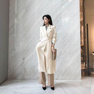 Wide-lapel Chesterfield Coat & Sash