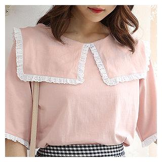 Lace-trim Capelet Top