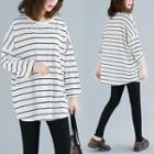 Striped Long-sleeve T-shirt Stripe - White - One Size