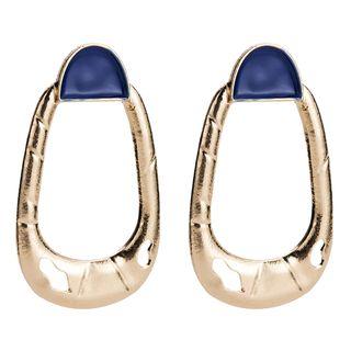 Alloy Oval Hoop Earring