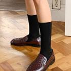 Woven-vamp Pleather Loafers