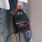 Faux Croc-grain Top Handle Mini Backpack