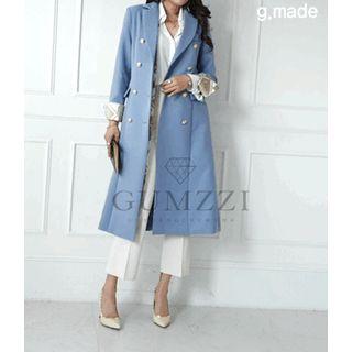 Double-breasted Chesterfield Coat With Scarf