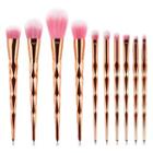 Set Of 10: Makeup Brush T-10-162 - Set Of 10 - Rose Gold & Pink - One Size
