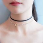 Faux Pearl Bow Layered Choker White & Gold - One Size